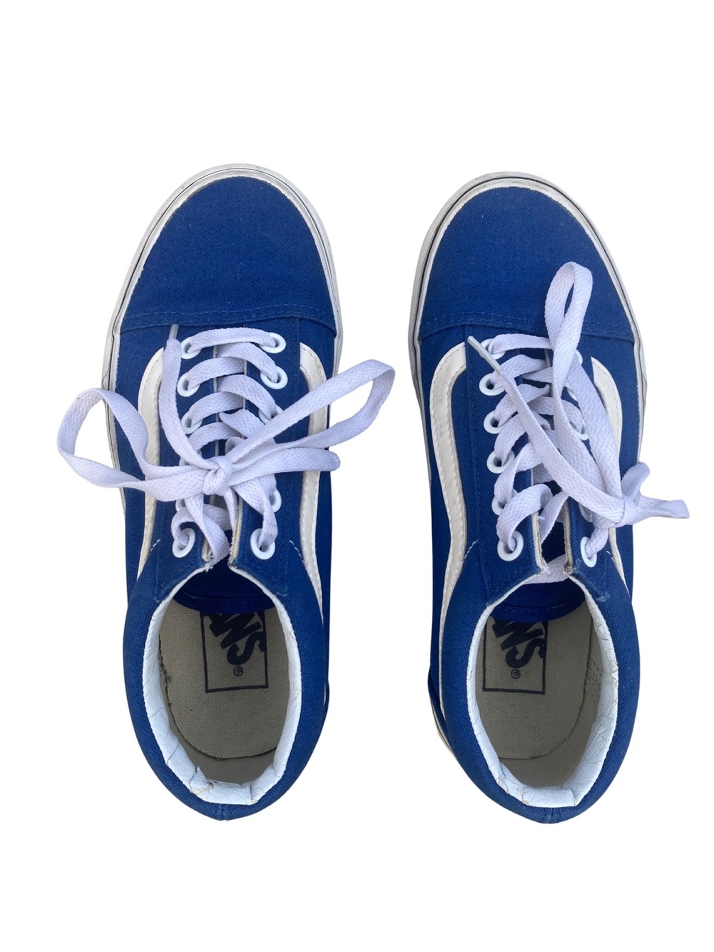 Vans Old Skool Low Blue and White Sneakers - Size 5.5